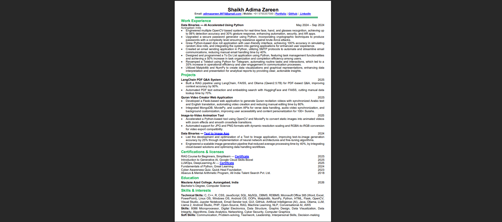 Resume Writing & LinkedIn Optimization